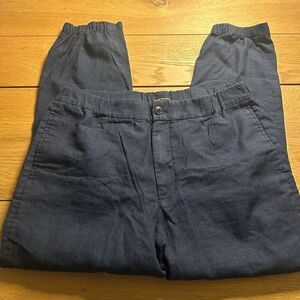 Club Monaco linen blend joggers large navy